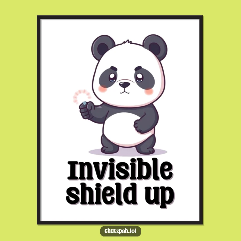 Funny Panda Force Field Digital Art - Cute Printable Wall Decor, Perfect Gift