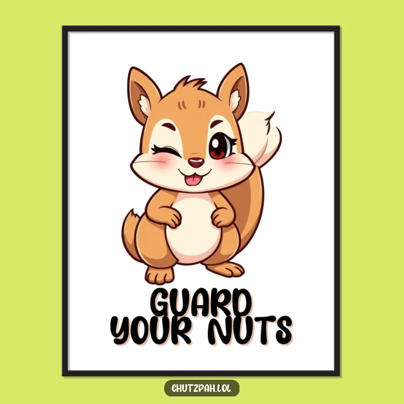Funny Squirrel Ground Poster - Mischievous Wall Art, Perfect Humorous Gift