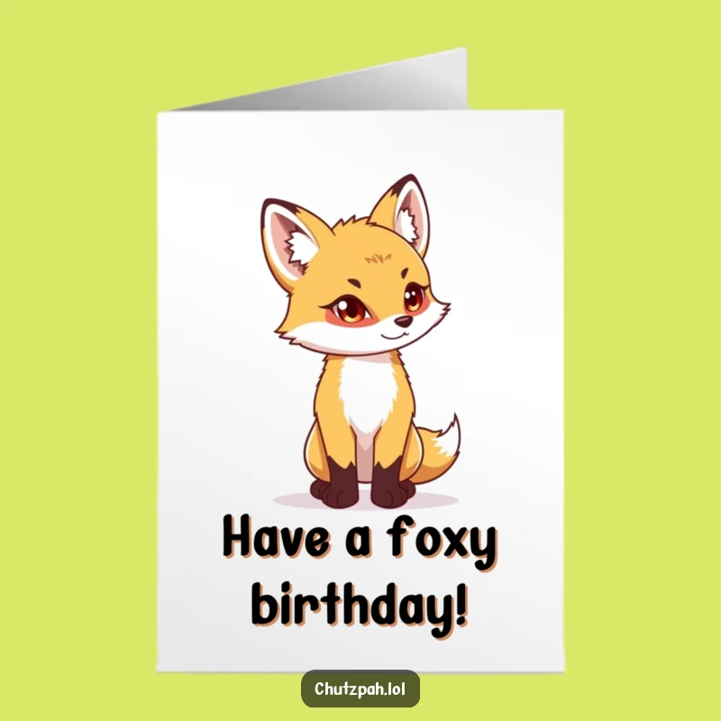 Free Printable Fox Cub Birthday Card - Funny Downloadable Gift DIY