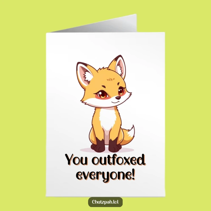 Free Printable Fox Cub Congrats Card - Funny Downloadable Achievement