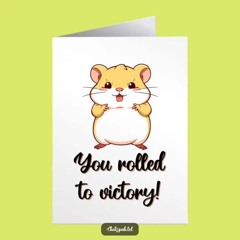 Free Printable Hamster Pose Congrats Card - Funny Downloadable Achievement